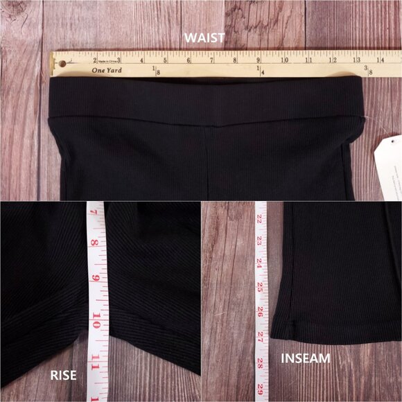 NWT Donni Womens Size Medium The Rib Kick Flare Bell Bottom Pants Black - Picture 14 of 14